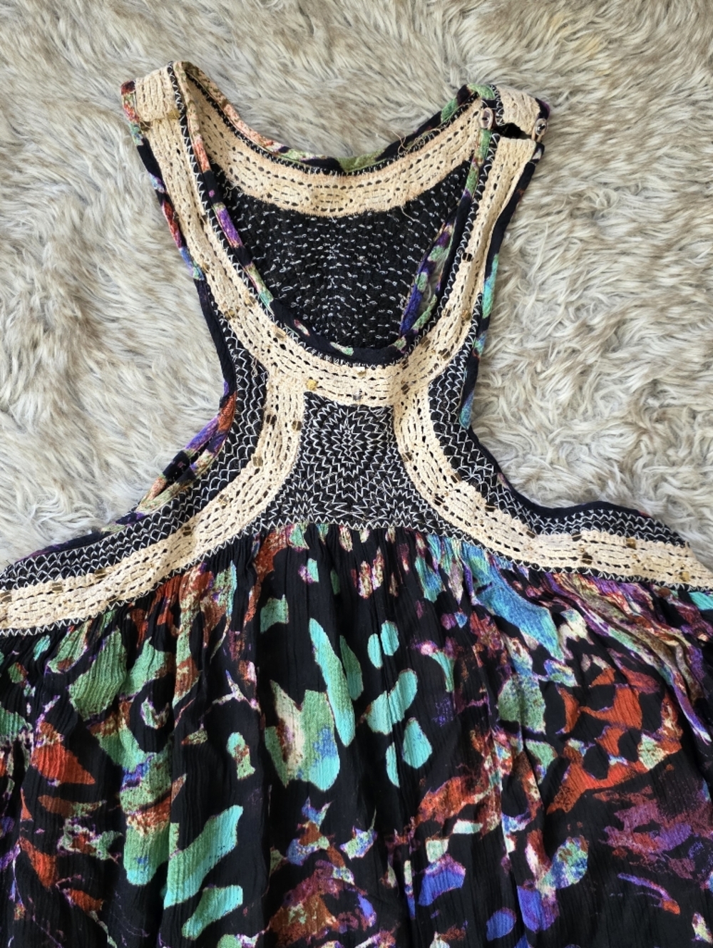 Free People Monarch Maxi Dress Racer Back Multicolored Floral Women's - Picture 4 of 16